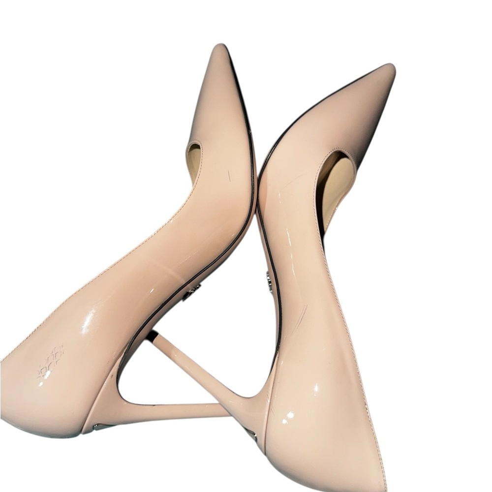 Prada Nude Patent Pointed-Toe Pumps - Picture 5 of 9